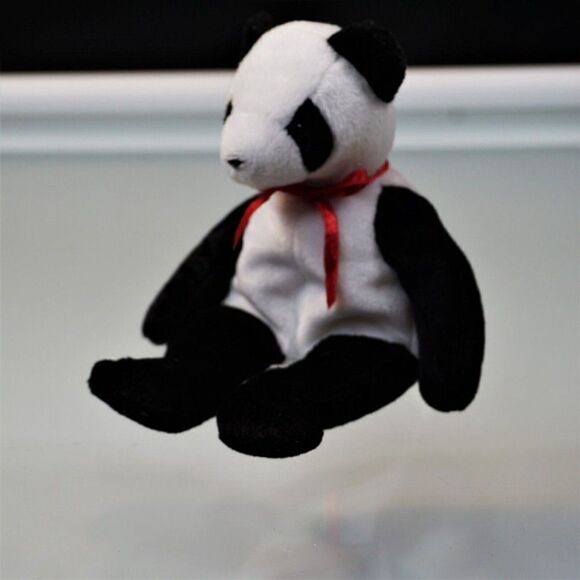 Ty Beanie Babies Fortune The Panda Bear Plush Vintage 1998 NO Paper Tag - Picture 4 of 6